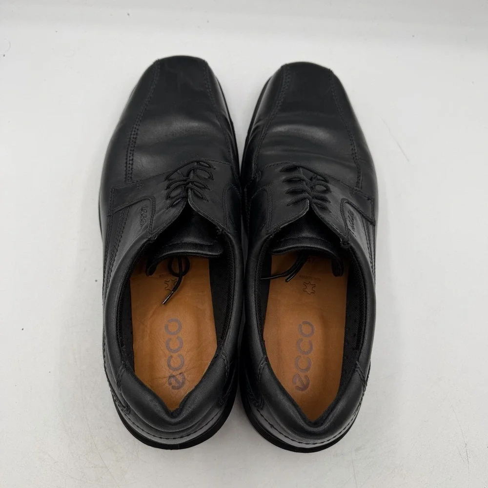 Ecco Helsinki Dress Shoes Mens EU 46 US‎ 12-12.5 Black Leather Bike Toe Oxfords